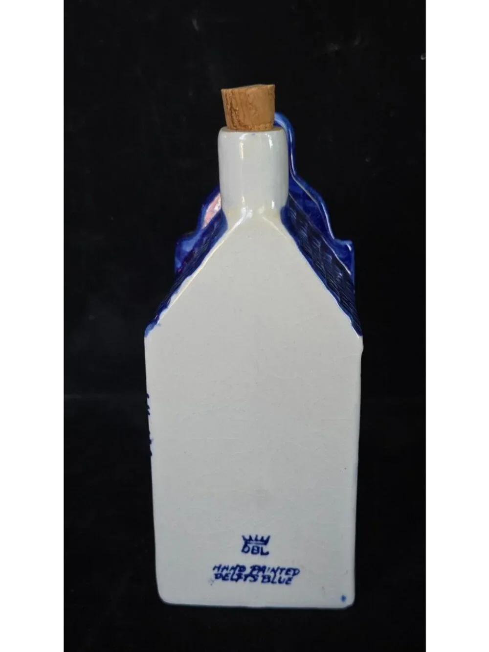 Delft Blauw Hand Painted Blue Porcelain Building decanter w/cork - Picture 4 of 6